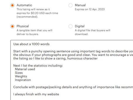 Etsy guide 3: Writing a listing