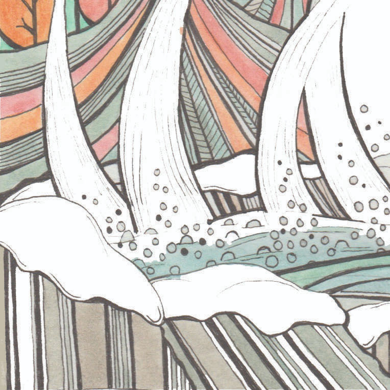 Onsen hot pool drawing