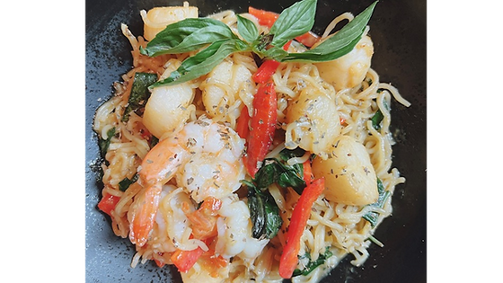 Shrimp Green Curry Noodles