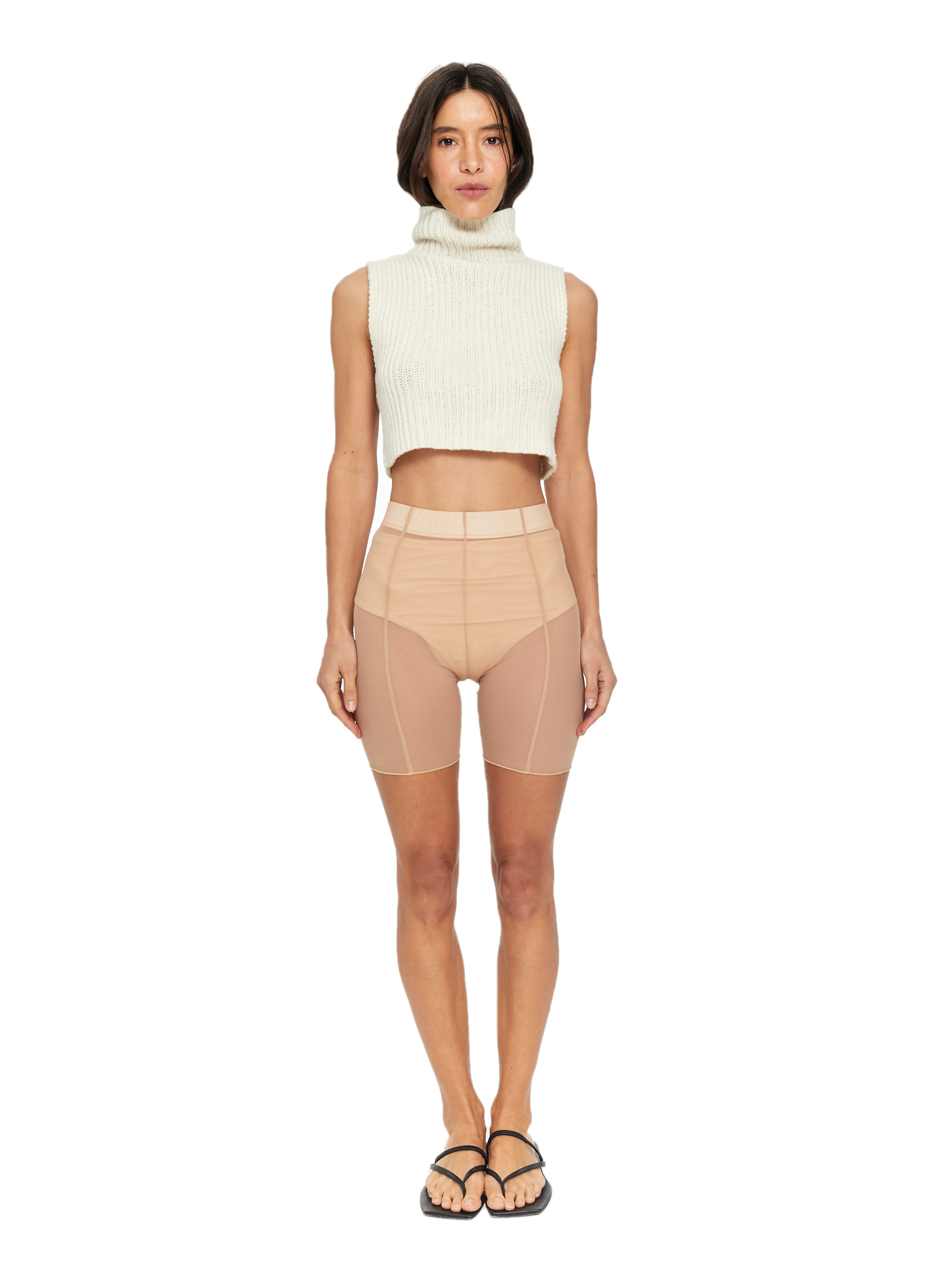 RAW KNITTED HIGH NECK VEST