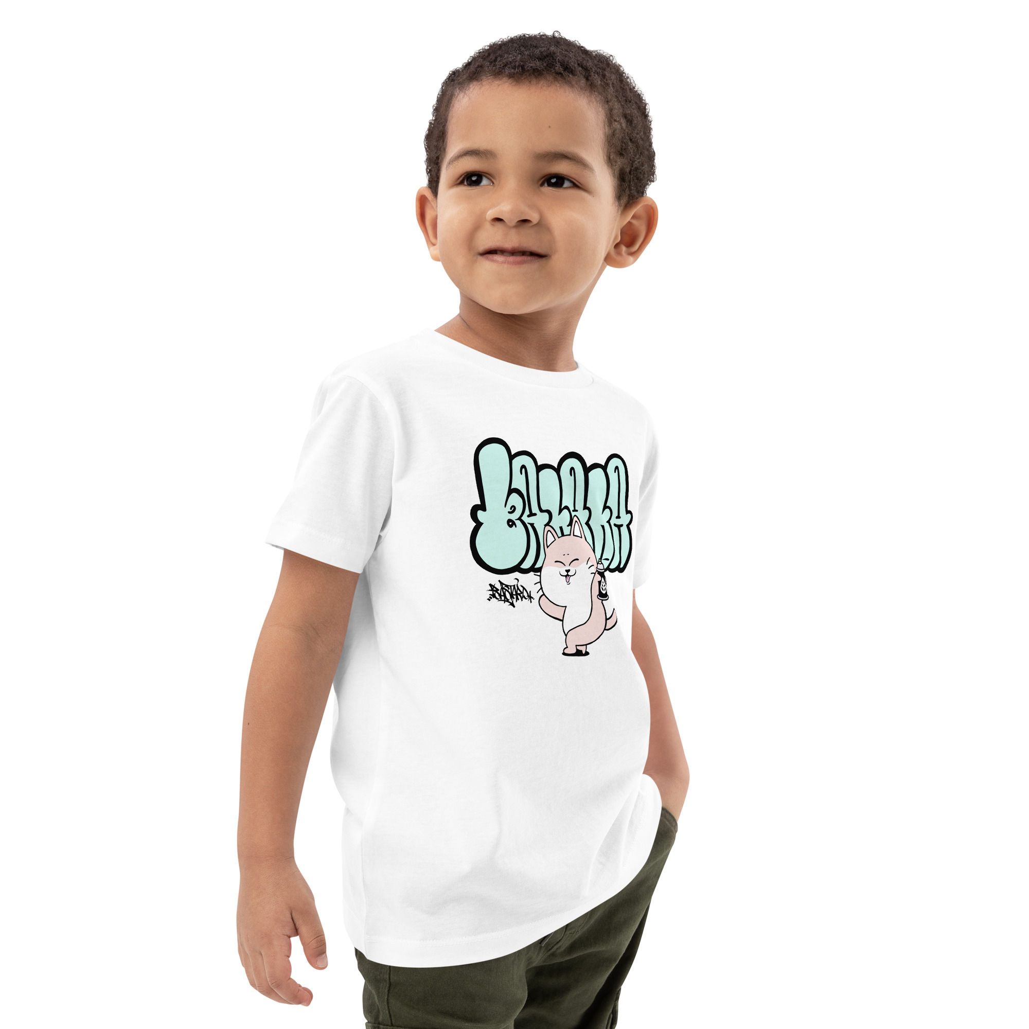 Organic cotton kids t-shirt Graffiti Kitty