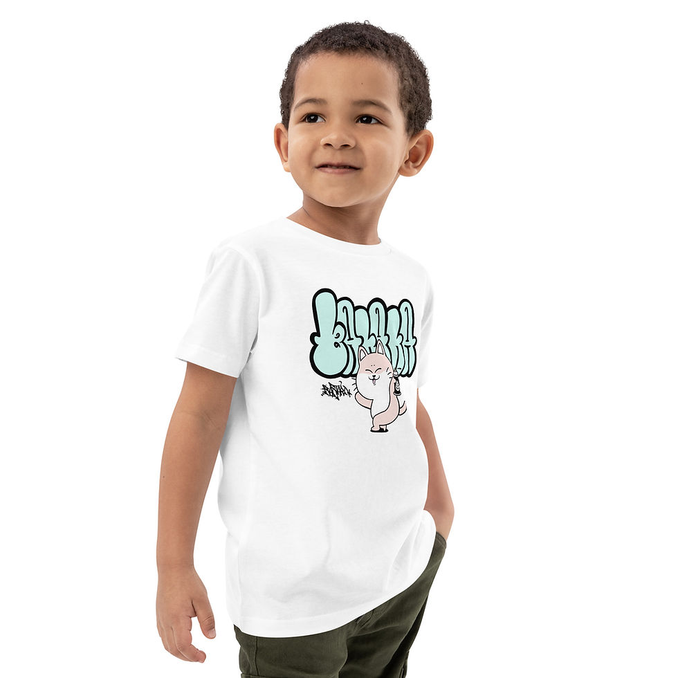 Miniaturbild: Organic cotton kids t-shirt Graffiti Kitty