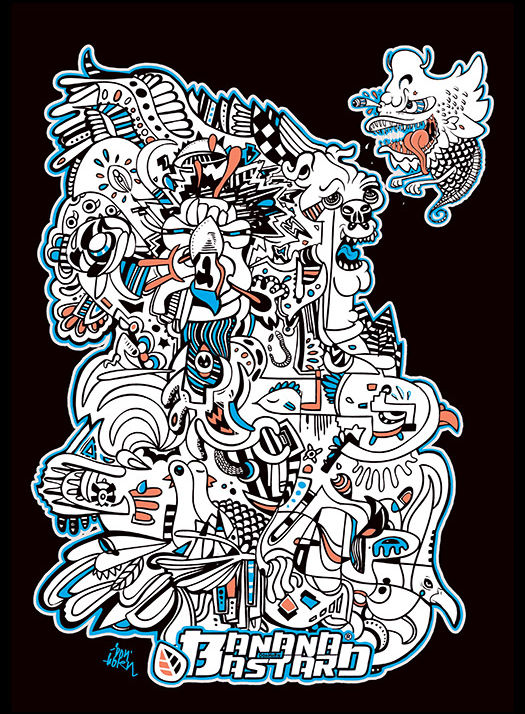 abstract psychedelic freestyle comic art by Don Horn Baanana Bastard