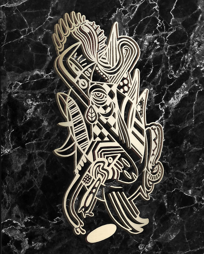 abstract 3D Sculpture made with photoshop out of a freestyle drawing by Banana Bastard