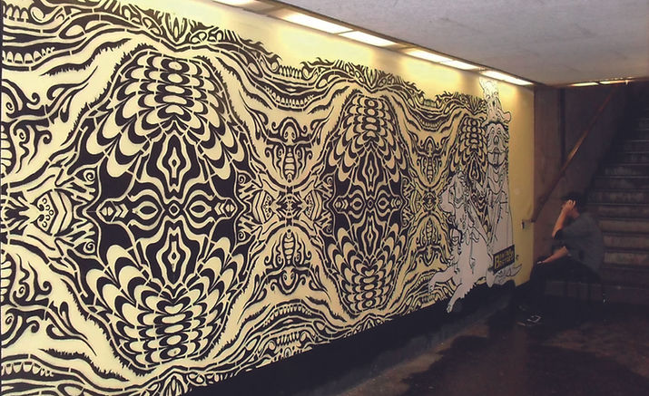 Banana Bastard: A mural measuring over 20m² painted without permission directly below the Rudolfskai police station in Salzburg