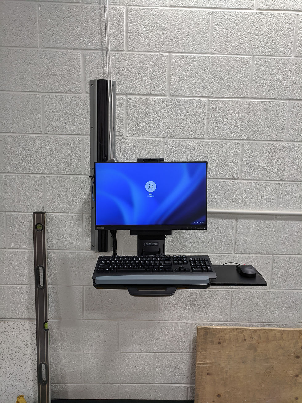 Computer installed on wall
