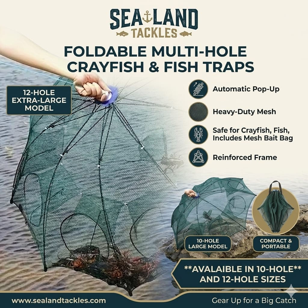 Foldable Multi-Hole Crayfish & Fish Trap