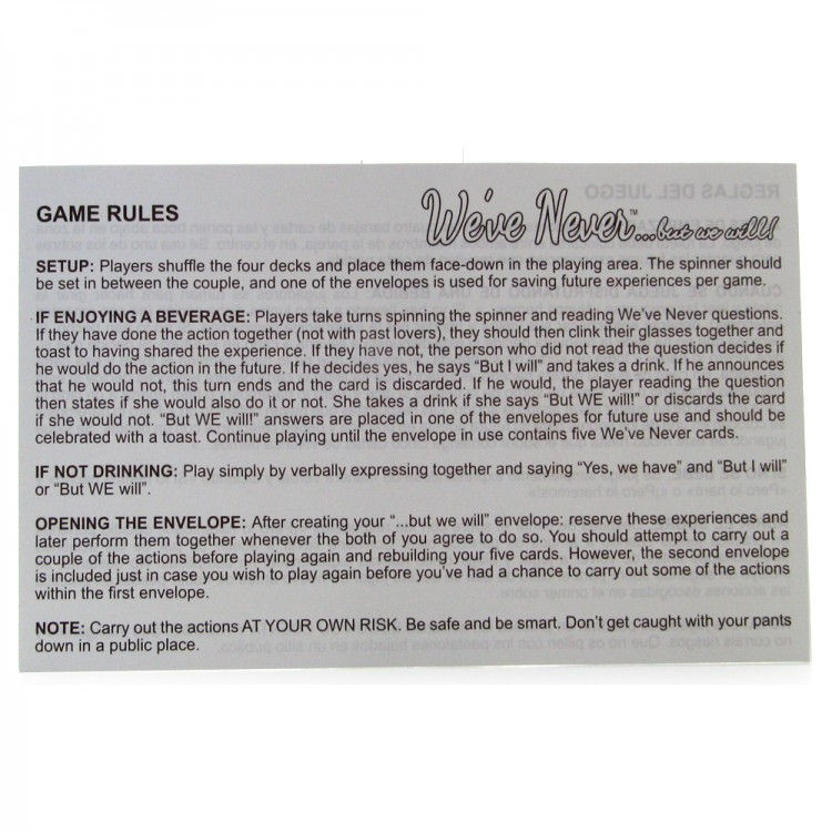 Thumbnail: We've Never...But We Will Card Game