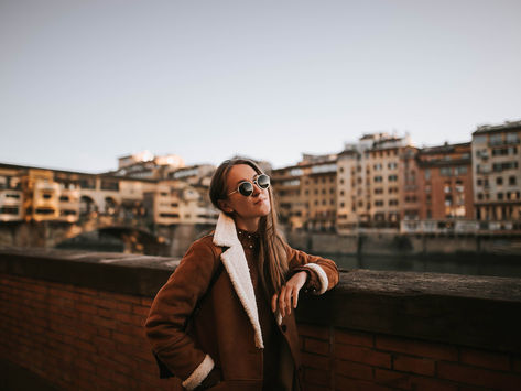 Ginger color jacket & Streets of Italy
