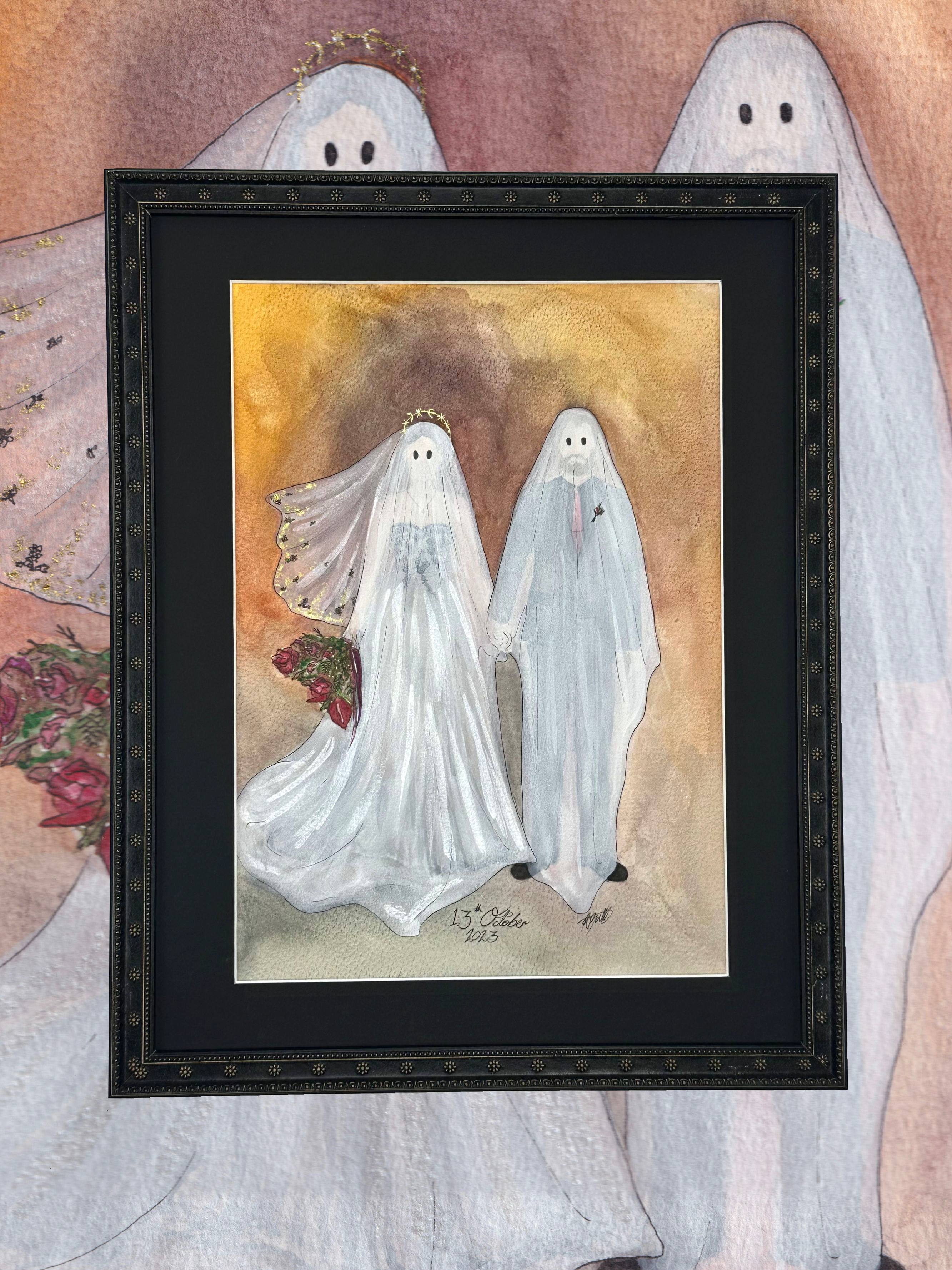 Custom Couple Sheet Ghost Bridal Portrait