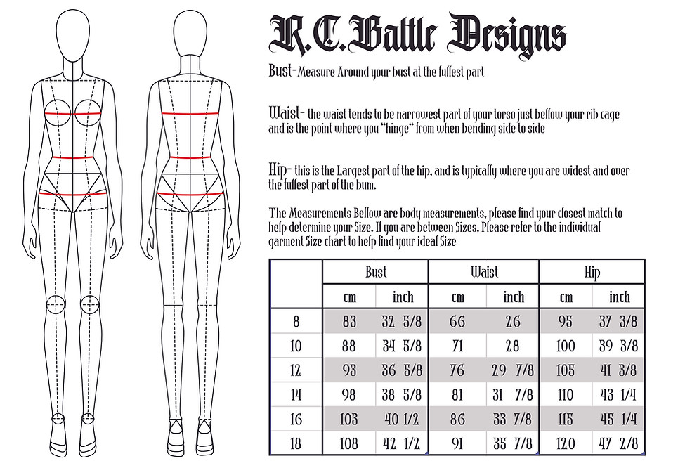Body Mesurment Size chart