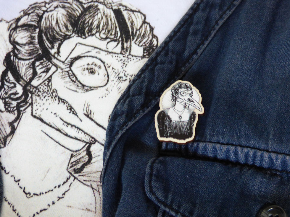 Thumbnail: Plague Princess Wooden Pin Badge