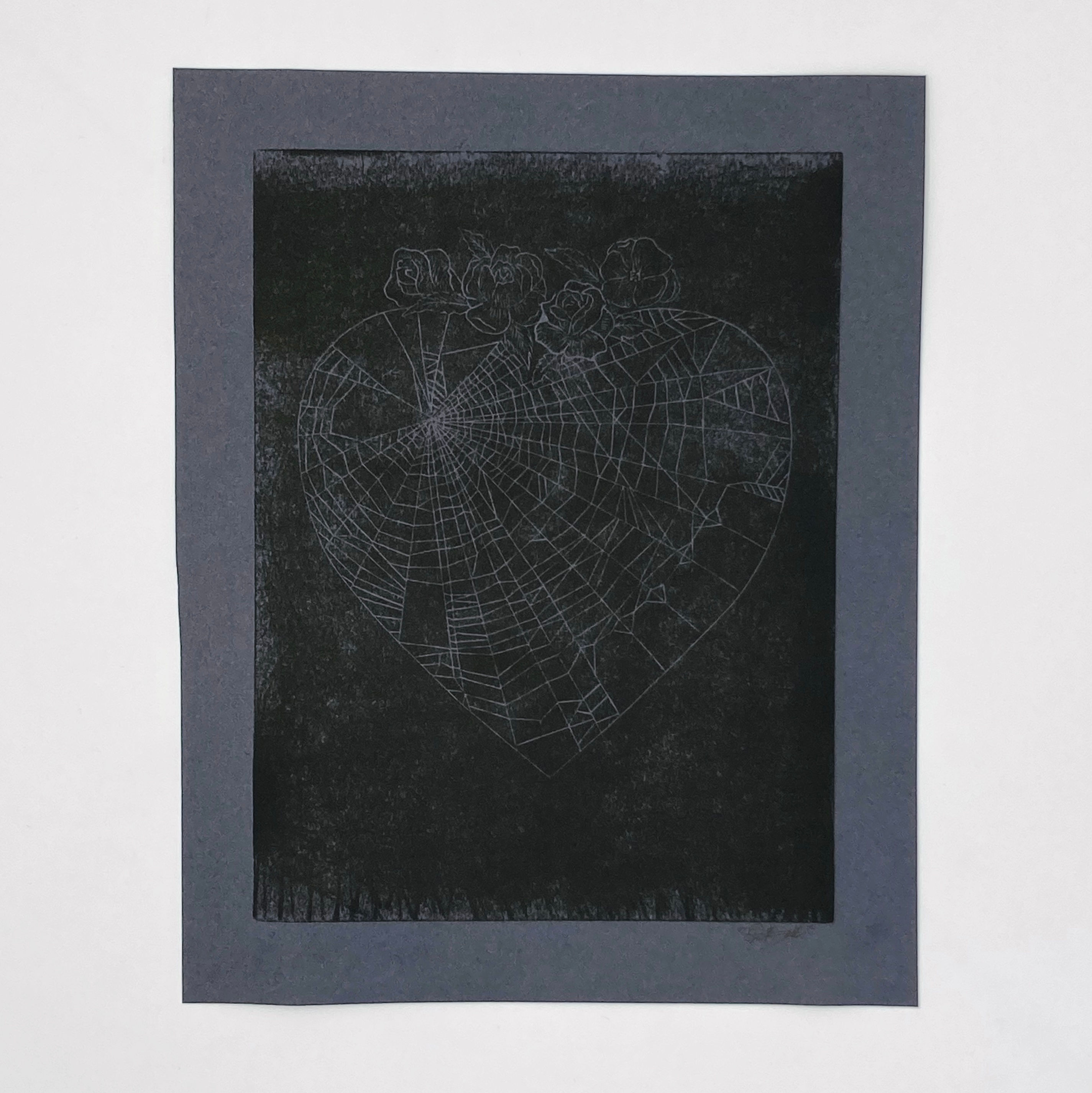 Loves web Lino print