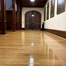 Cleaned and sealed wooden floor in hall