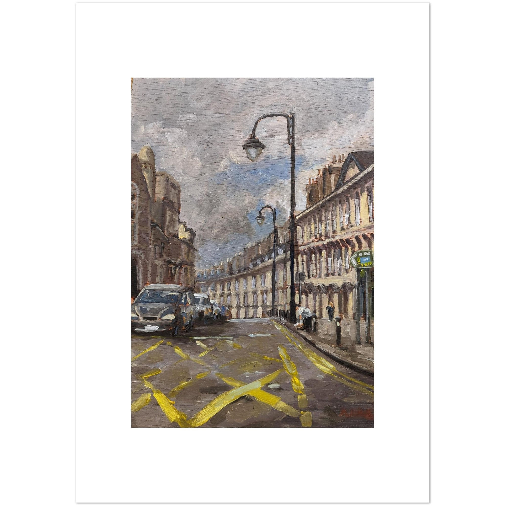 Landscape Painting of the Paragon, Bath - Fine Art Poster