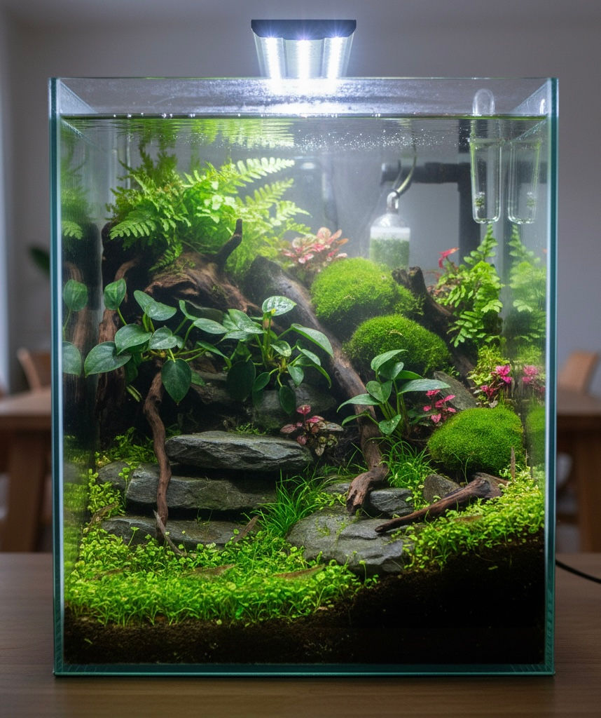 Tissue Culture Plants สไตล์ Aquatic Terrarium (Terrarium กึ่งน้ำ)