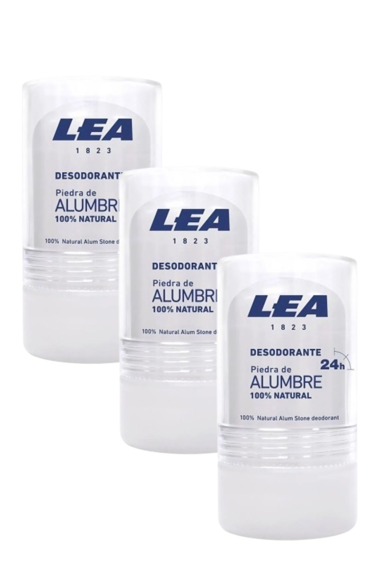 Pack 3 und Desodorante Natural De Piedra Alumbre De Potasio Lea 120gr