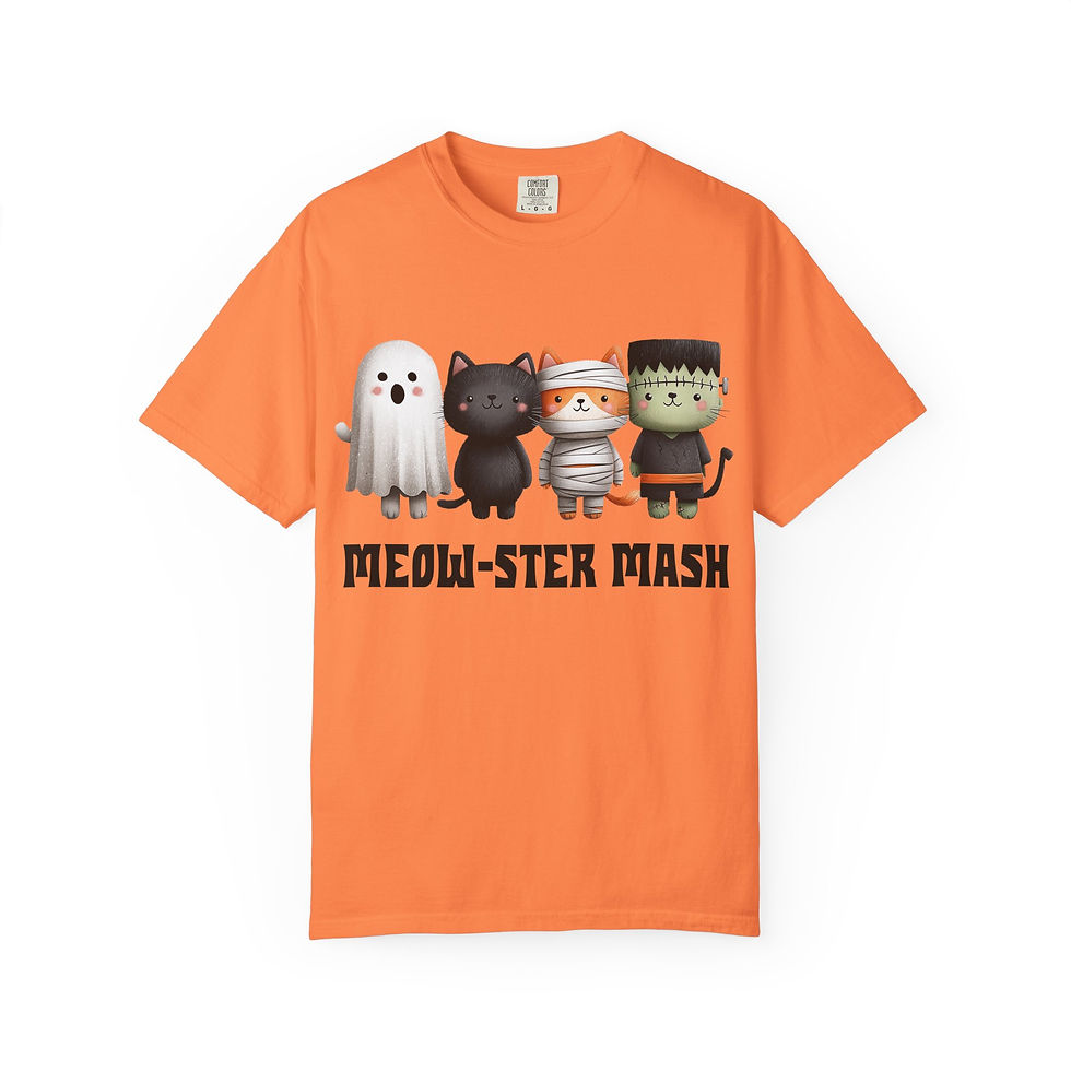 Thumbnail: Comfort Colors Halloween Cat T-Shirt, Meow-ster Mash, Halloween T-Shirt