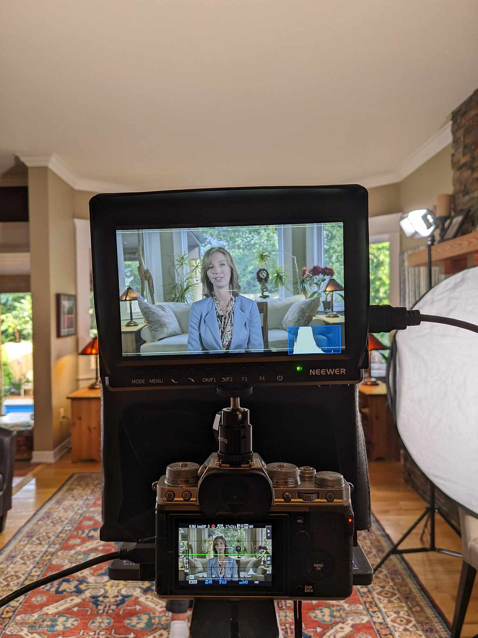 Interview shoot with a prompter on.