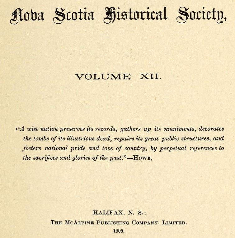 Collections of the Nova Scotia Historical Society by Nova Scotia