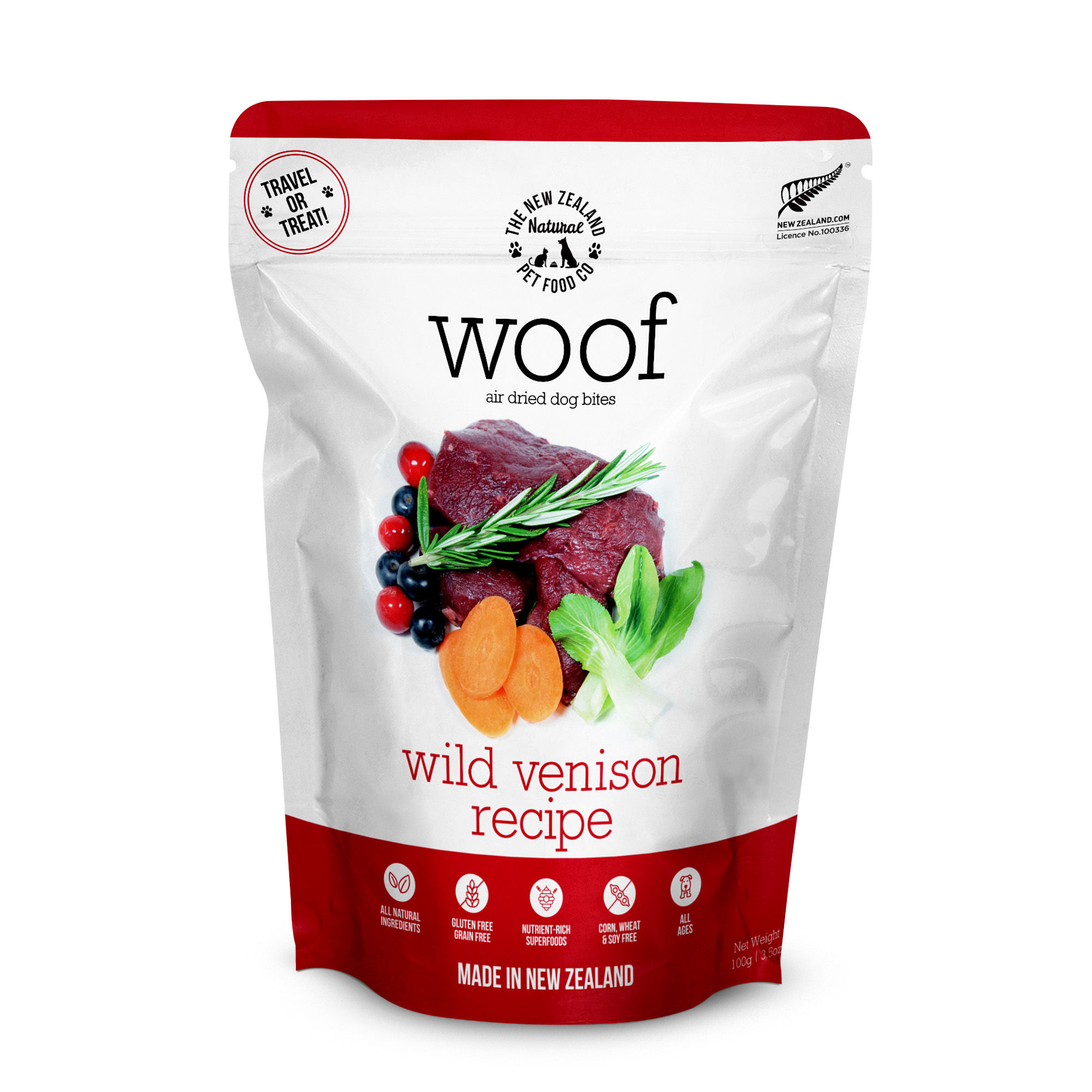 NZ Natural Woof Air Dried Venison 100g