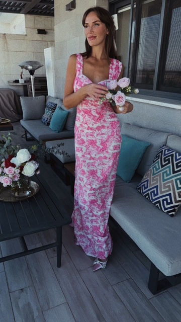 תמונה ממוזערת: שמלת מחוך דיור לבן\ורוד