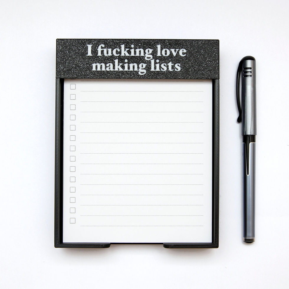 I Fucking Love Making Lists checklist paper tray in Black