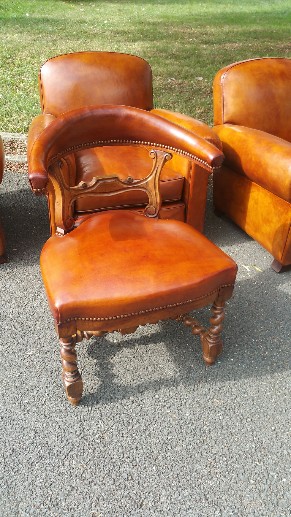 Fauteuil en cuir de mouton (basane)