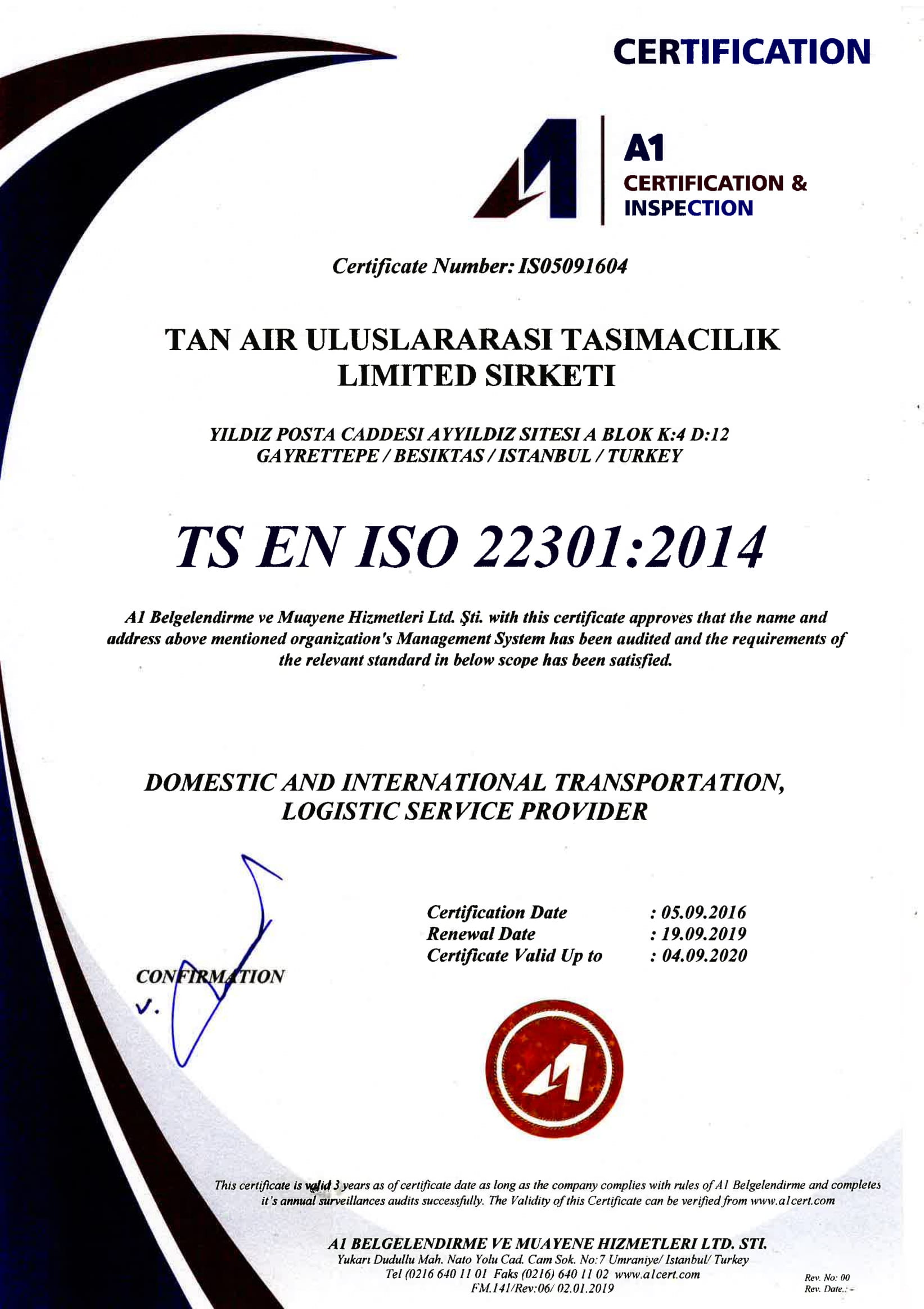 TS EN ISO 22301:2014