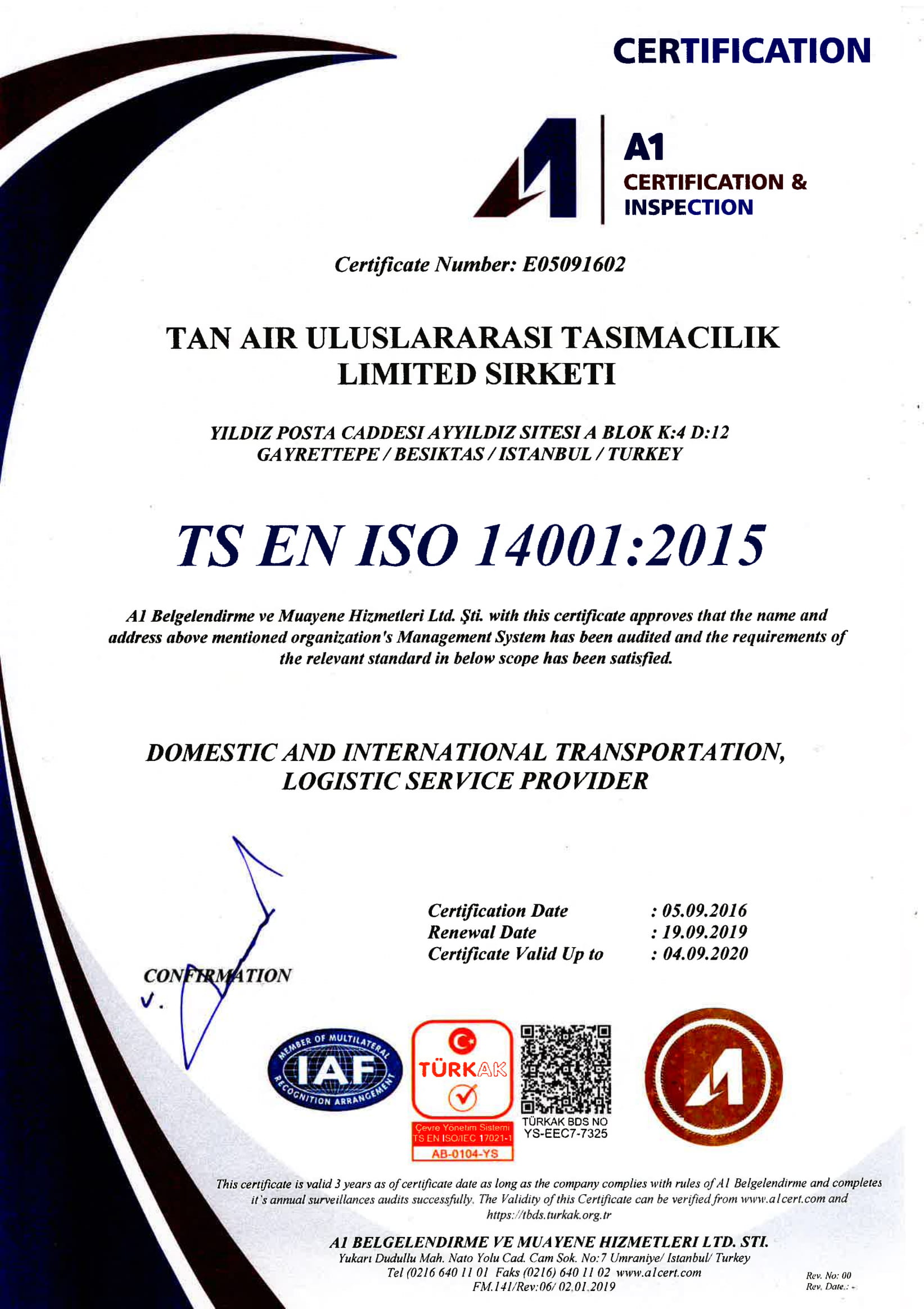 TS EN ISO 14001:2015