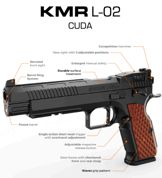 Miniature : Pistolet KMR L-02 CUDA OR 6'' 45ACP