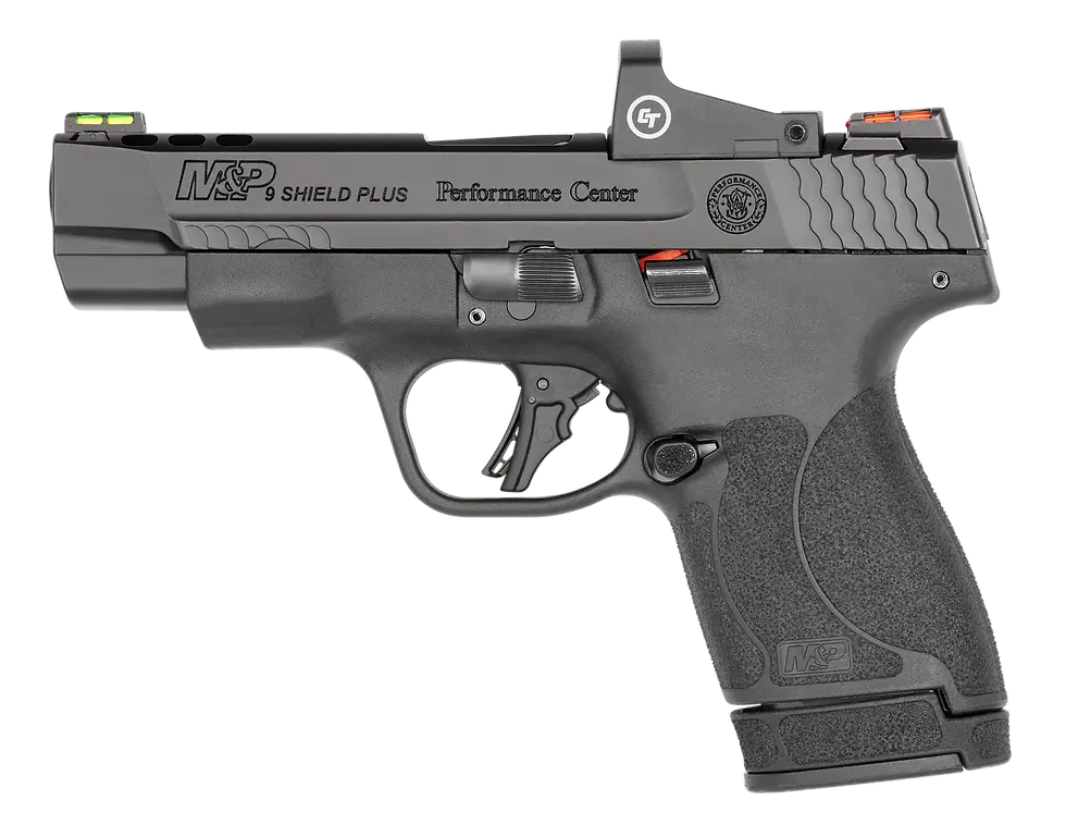 Smith & Wesson M&P 9 Shield Plus fibre optic + red dot no thumb safety 13253