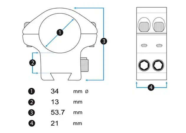 Montage de lunette Audere PSR 34 mm Medium Dovetail Mount