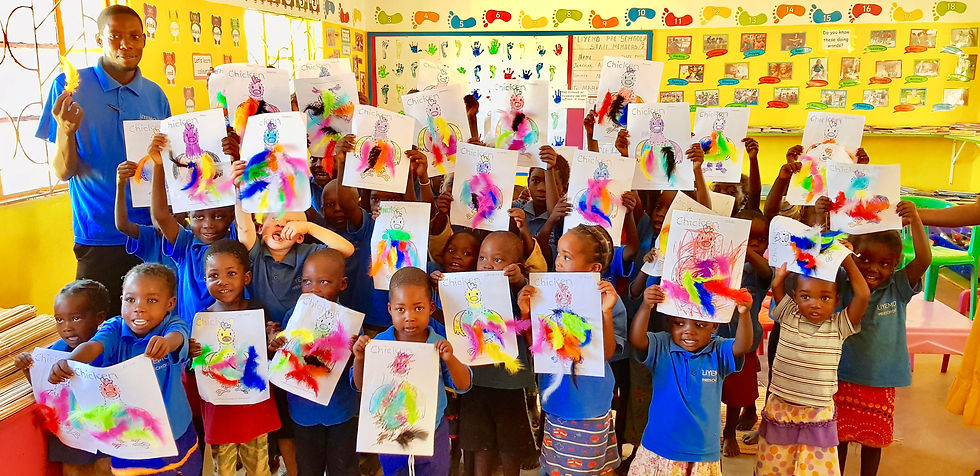 Teacher and Students of Liyemo Preschool in Zambia
