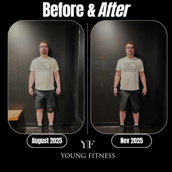 Justin three month weight loss transformation before and after Young Fitness
