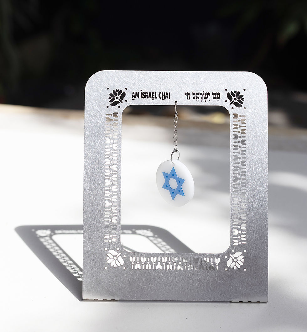 תמונה ממוזערת: סטנד מתכת מגן דוד עם ישראל חי