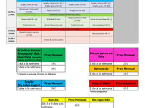 Extraescolars curs 2024-2025