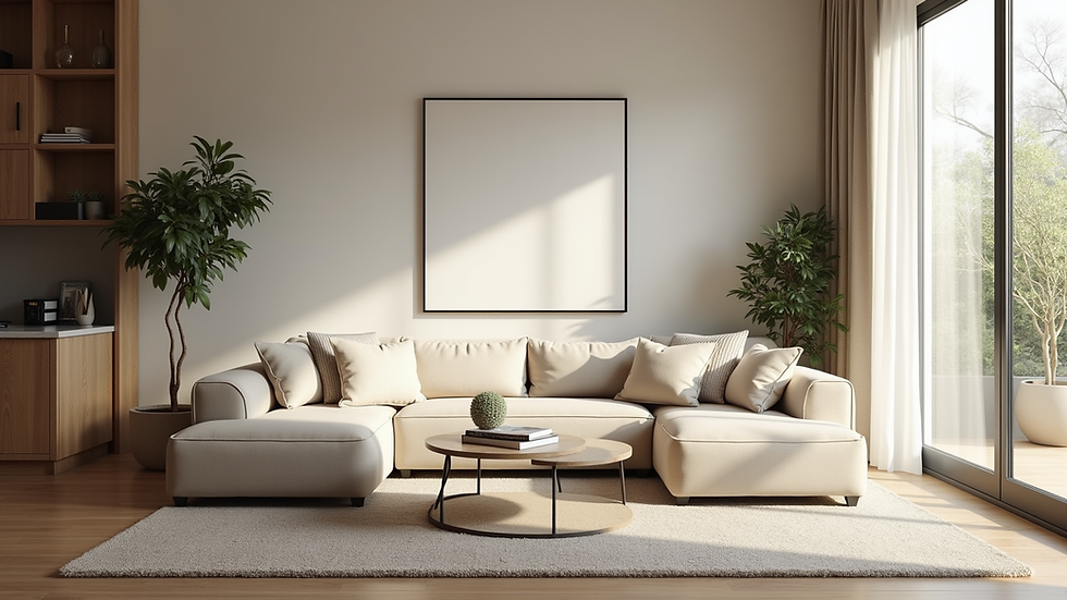 Eye-level view of a beautifully renovated living room