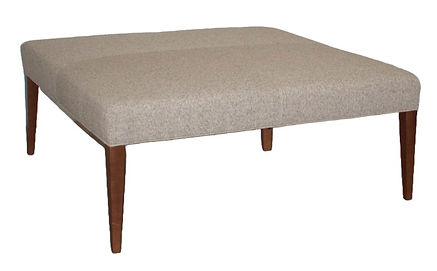 NCR Handcrafted Furniture Upholstered Ottoman with Tapered Legs