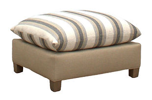 NCR Handcrafted Furniture Upholstered Pillow Top Ottoman