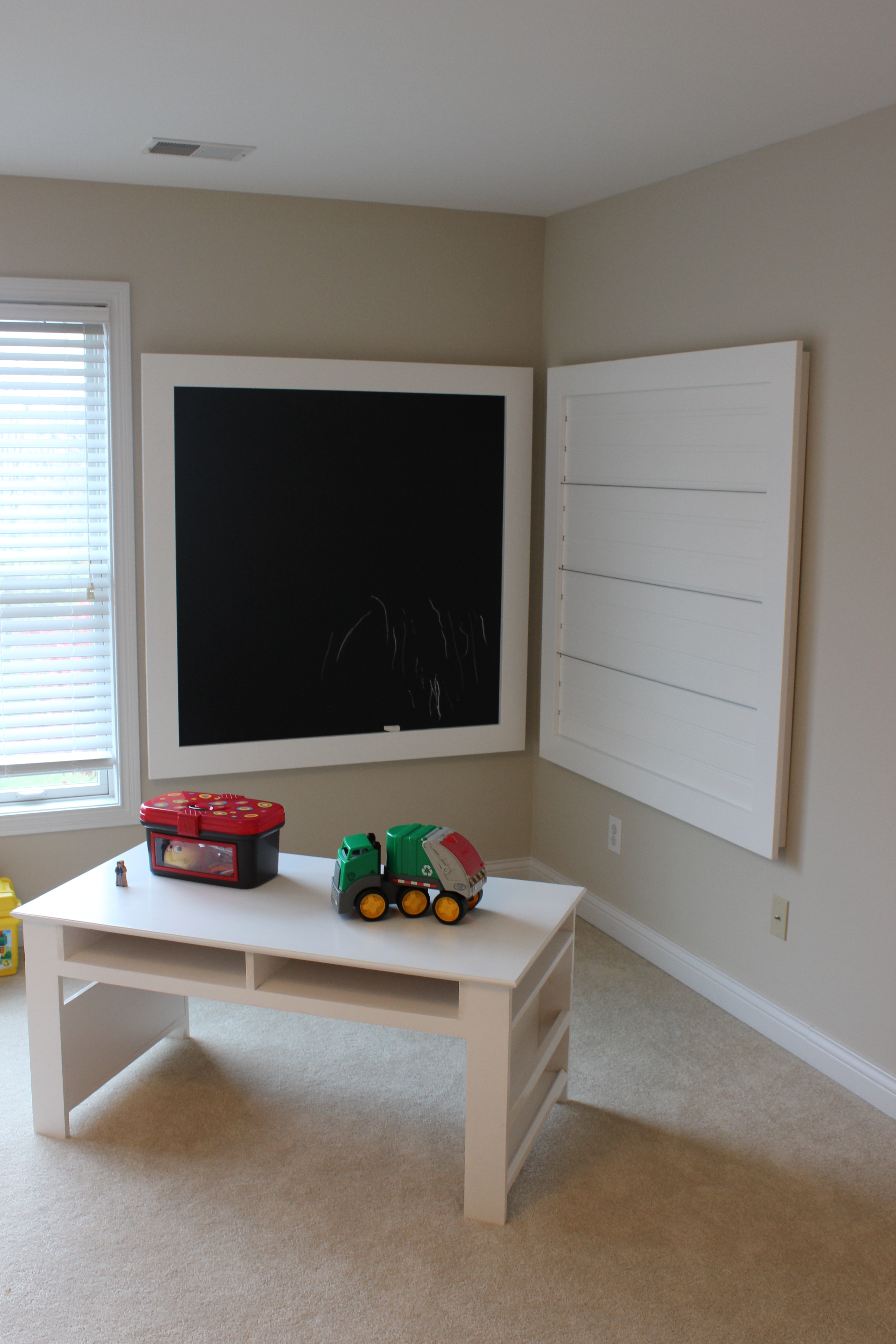 Kids chalkboard and creative area