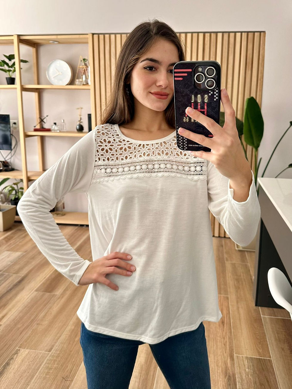 Miniatura: Canesu . Brod. Verbena Puntilla Hana en MANTECA