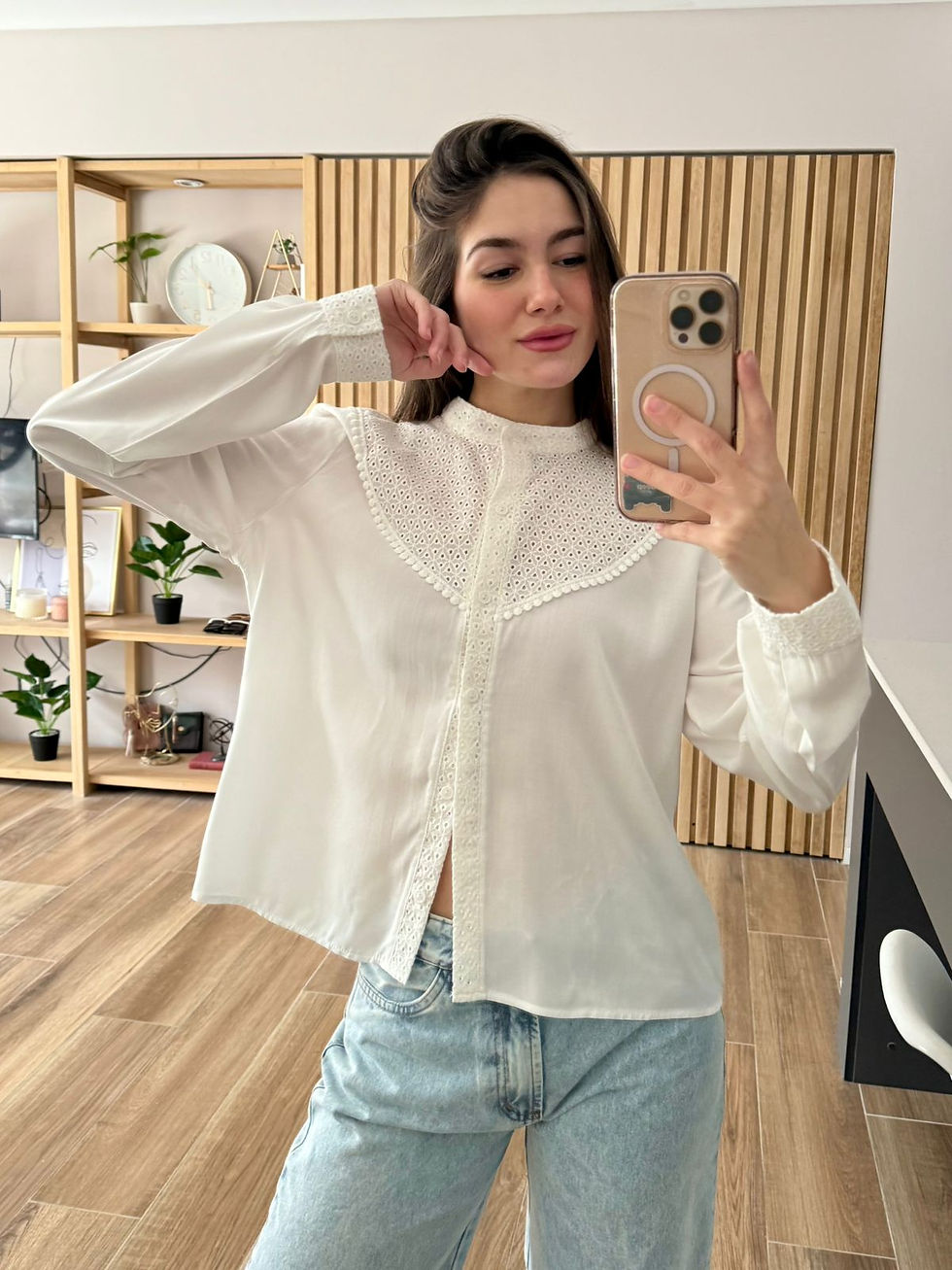 Miniatura: Camisa canesu Stapelia  en MANTECA