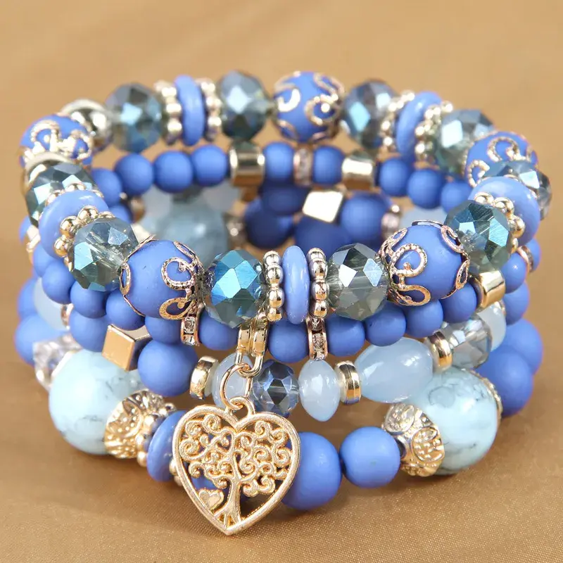 Lot de bracelet perles bleues 