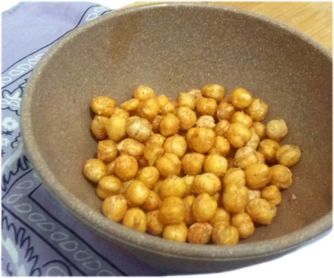 Receita fácil de Snack de Grão de Bico frito com páprica