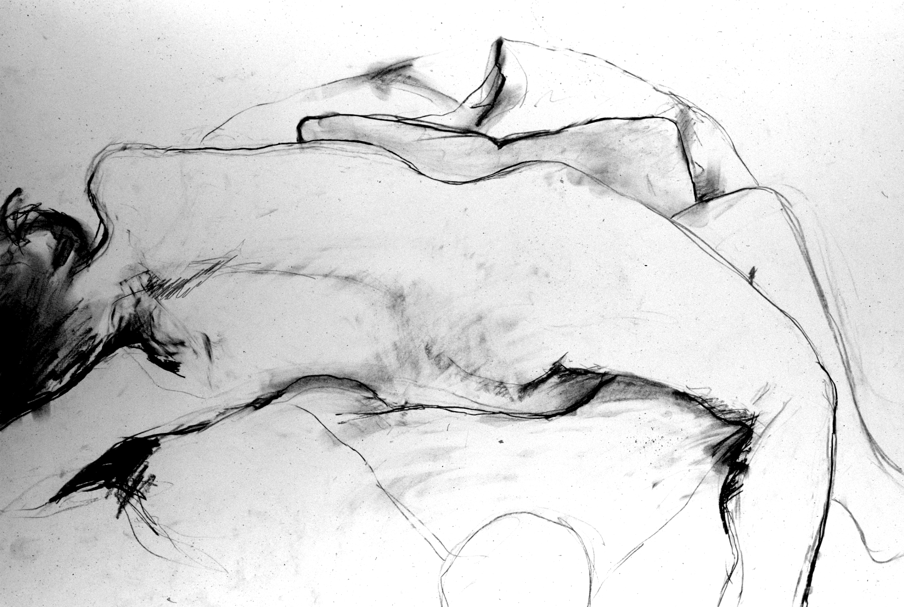 nude reclining on bean bag
