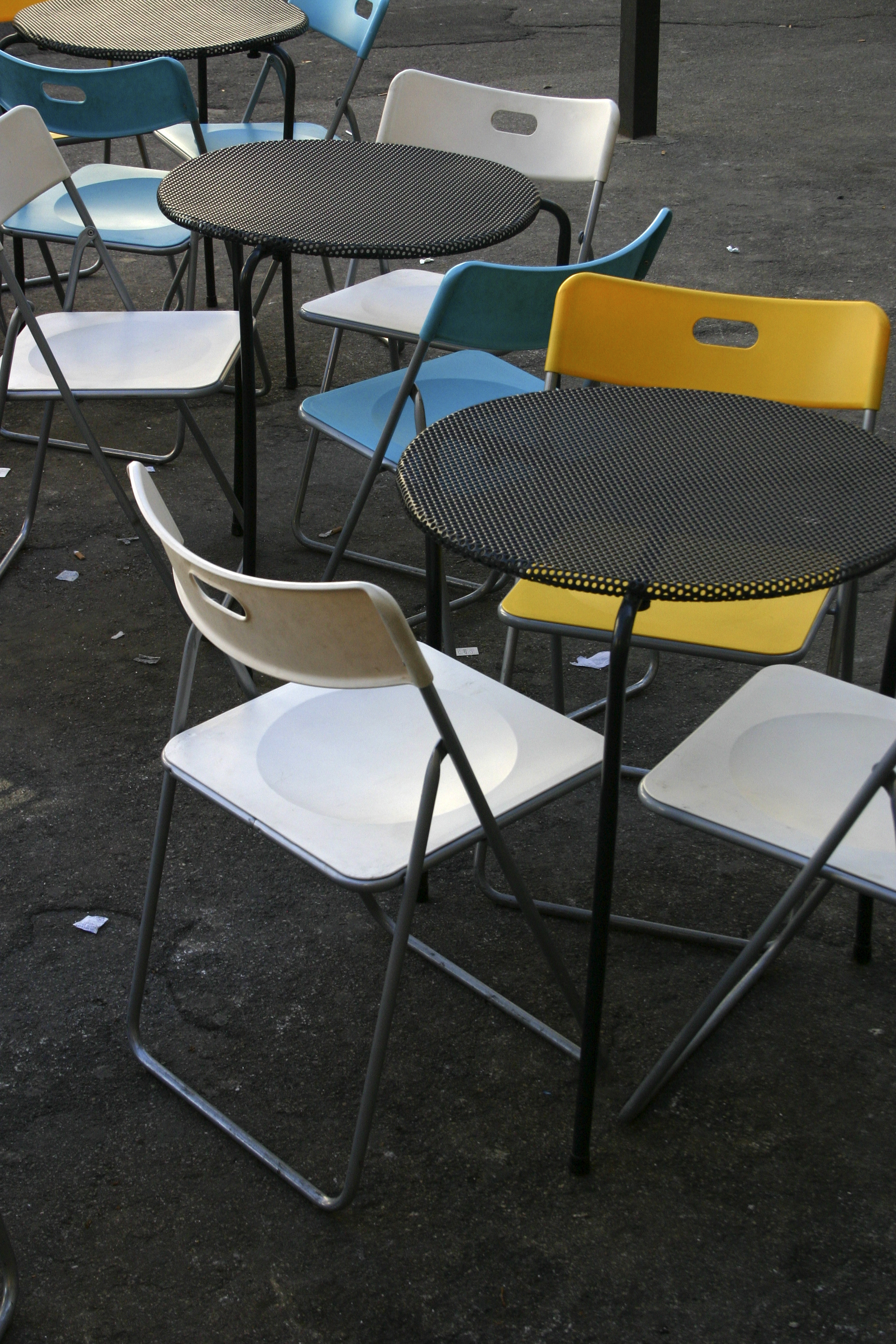 Tables and chairs, Florence, Italy