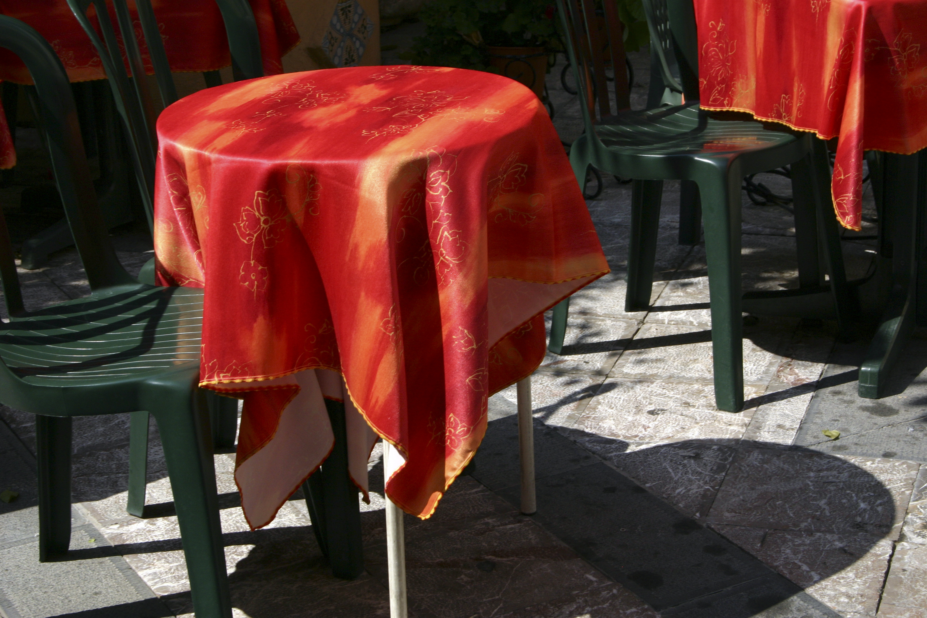 Tables, Santorini, Greece