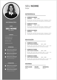 Modelo de Currículo com foto para área jurídica
