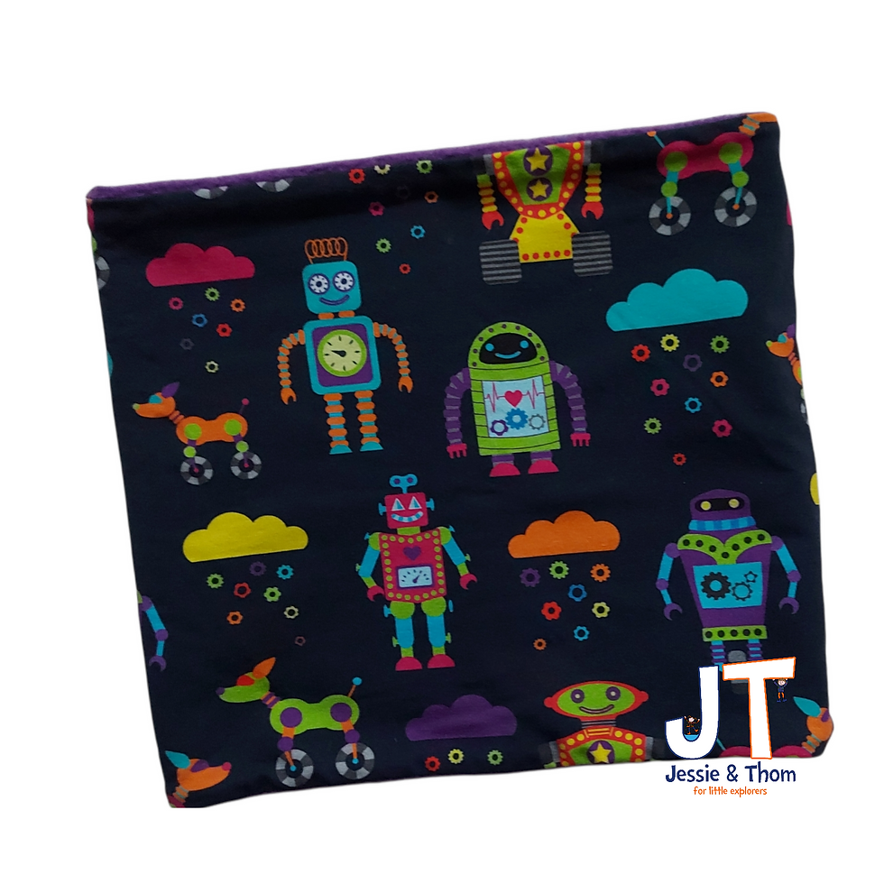 Rainbots/Purple Snuggly Snood Size 2 (4-8 years)